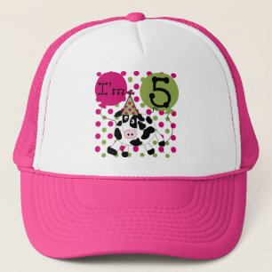 Roze Koe 5e Verjaardag Tshirts en geschenken Trucker Pet