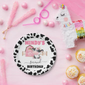 Roze Koe - Afdruk 2e verjaardag Bord papier (Feest)