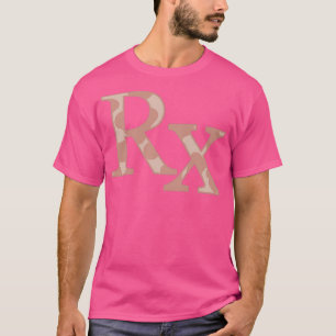 Roze Koe Afdrukken Farmacie Rx Symbool T-shirt