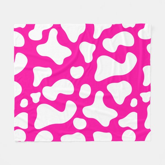 Roze koe afdrukken fleece deken (Voorkant (Horizontaal))