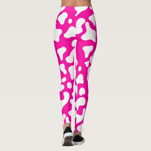 Roze koe afdrukken leggings (Achterkant)