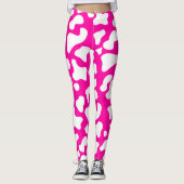 Roze koe afdrukken leggings (Voorkant)
