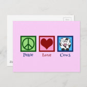 Roze Koe Briefkaart (Voorkant / Achterkant)