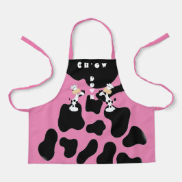 Roze Koe Chow All-Over Print Schort