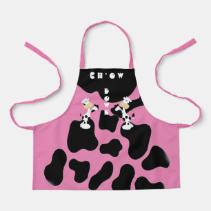 Roze Koe Chow All-Over Print Schort