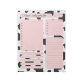 Roze Koe dagelijkse planernotities en lijst doen Notitieblok (Linkerzijde)