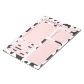 Roze Koe dagelijkse planernotities en lijst doen Notitieblok (Schuin)