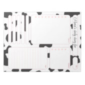 Roze Koe dagelijkse planernotities en lijst doen Notitieblok (Voorkant)