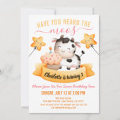 Roze Koe Eerste verjaardag afdrukken hebben de mee Kaart (Voorkant)