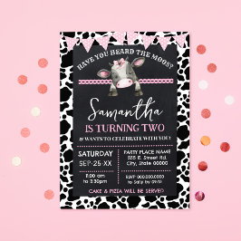 Roze Koe Heb je de Moos Birthday gehoord? Kaart