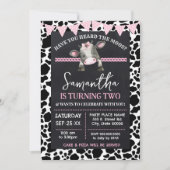 Roze Koe Heb je de Moos Birthday gehoord? Kaart (Voorkant)