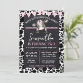 Roze Koe Heb je de Moos Birthday gehoord? Kaart (Staand voorkant)