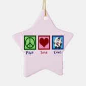 Roze Koe Keramisch Ornament (Rechts)