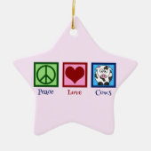 Roze Koe Keramisch Ornament (Voorkant)