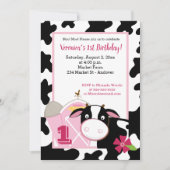 Roze Koe Meisje Alle leeftijden Kaart (Voorkant)