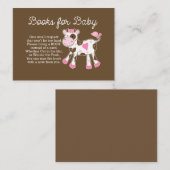 Roze Koe Meisje Baby shower Boek Aanvraag Kaarten (Voorkant / Achterkant)