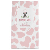 Roze Koe Patroon Gift Bag Klein Cadeauzakje (Voorkant)