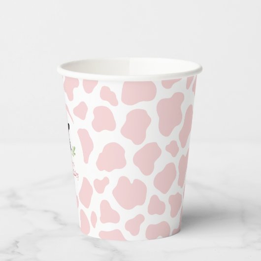 Roze Koe Patroon Papieren Bekers (Links)