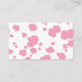 Roze Koe Print Luier Raffle Ticket Informatiekaartje (Achterkant)