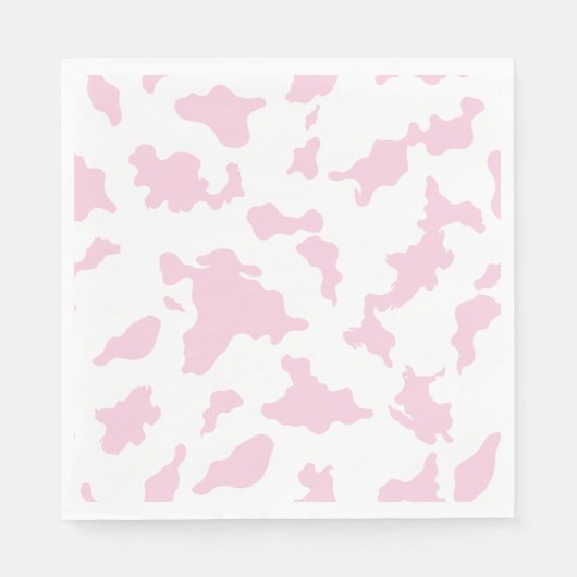 Roze Koe Print Papier servet (Voorkant)