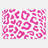 roze koe print pastel leopard dierpatroon inpakpapier vel (Voorkant 3)