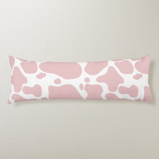 Roze Koe print patroon voor Koe liefhebbers Lichaamskussen (Voorkant)