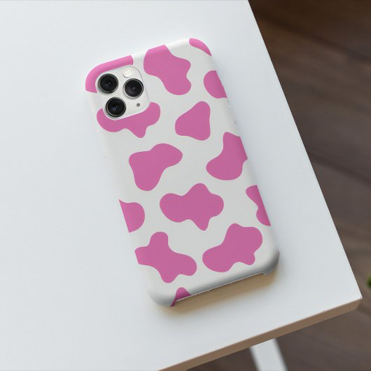 roze koe print Telefoon Case