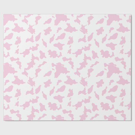 Roze Koe Print Wrapping Paper Cadeaupapier (Vlak)