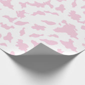 Roze Koe Print Wrapping Paper Cadeaupapier (Hoek)