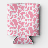 Roze Koe Spots Dierenprint Blikjeskoeler (Voorkant)