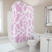 Roze Koe spots Dierlijk afdrukpatroon Douchegordijn (In situ)