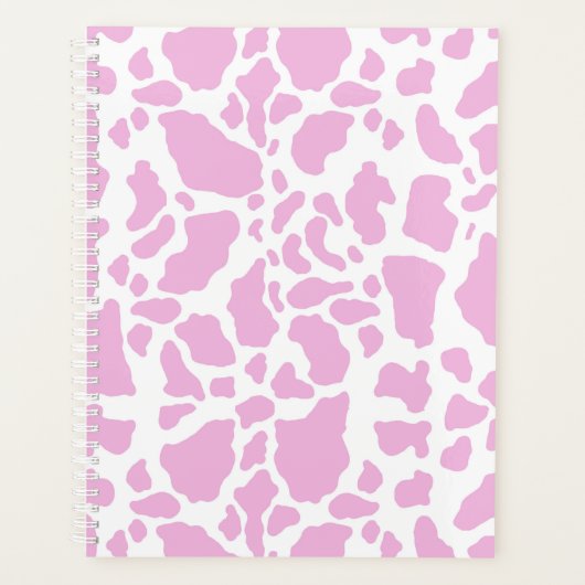 Roze Koe spots Dierlijk afdrukpatroon Planner (Voorkant)