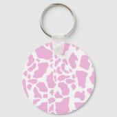 Roze Koe spots Dierlijk afdrukpatroon Sleutelhanger (Voorkant)