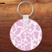 Roze Koe spots Dierlijk afdrukpatroon Sleutelhanger (Voorkant)