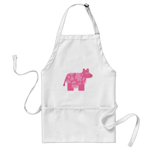 Roze Koe Standaard Schort (Voorkant)