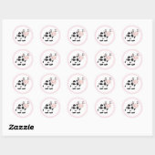 Roze Koe Stickers (Vel)