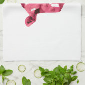 Roze koe theedoek (Gevouwen)