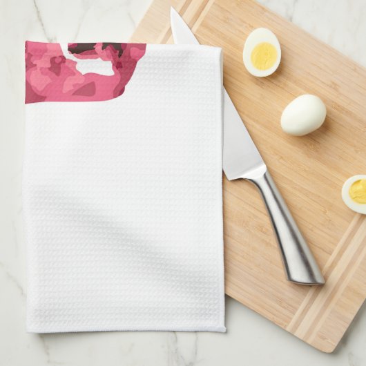 Roze koe theedoek (Quarter Fold)