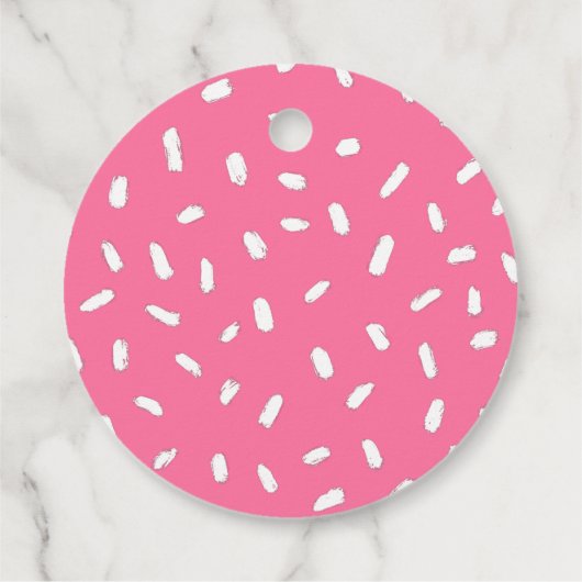 Roze Koe Theme Birthday Party Bedankjes Labels (Achterkant)