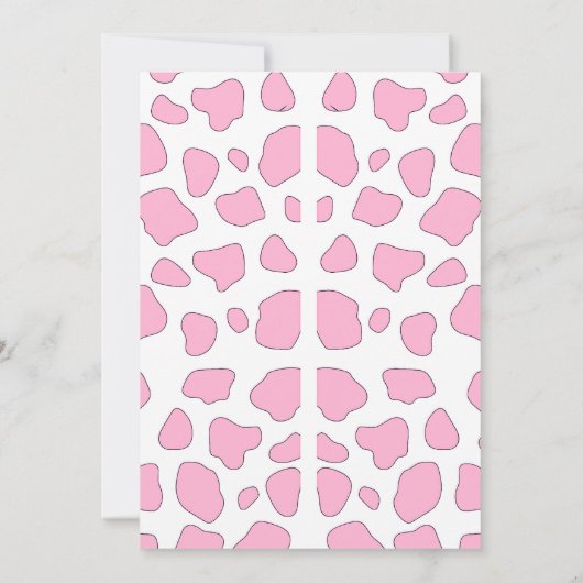 Roze Koe uitnodiging, elke leeftijd, Koe verjaarda Kaart (Achterkant)