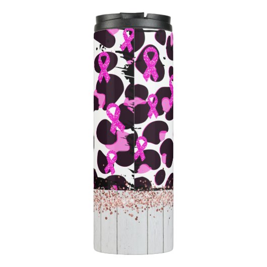 Roze Koe voor bewustmaking omtrent borstkanker Afd Thermosbeker (Achterkant)
