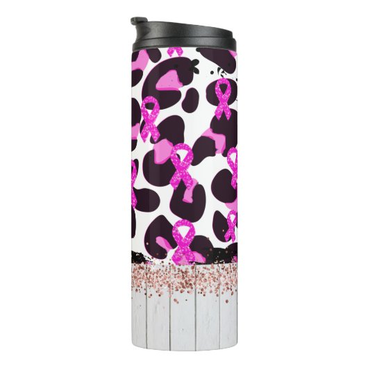 Roze Koe voor bewustmaking omtrent borstkanker Afd Thermosbeker (Geroteerd rechts)