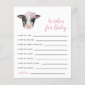 Roze Koe Wensen voor Baby Kaart (Voorkant)