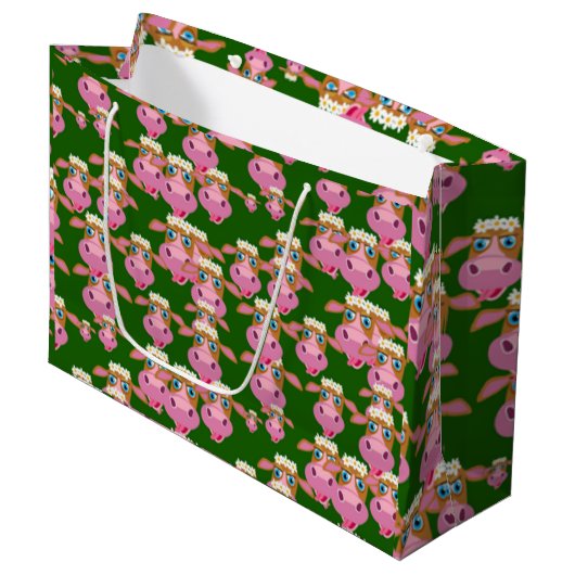 Roze koeien groot cadeauzakje (Voorkant Gekanteld)