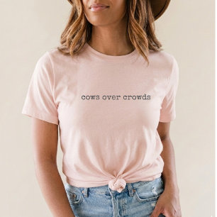Roze koeien over menigten Boerderij Dier Landelijk T-shirt
