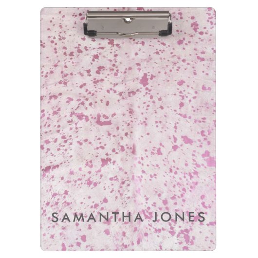 Roze Koeienhuid Patroon Klembord (Voorkant)