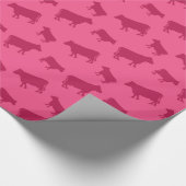 Roze koeienpatroon cadeaupapier (Hoek)