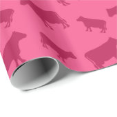 Roze koeienpatroon cadeaupapier (Rol Hoek)
