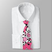 Roze koeienpatroon stropdas (Gebonden)