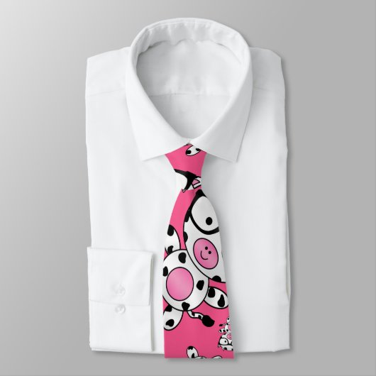 Roze koeienpatroon stropdas (Gebonden)